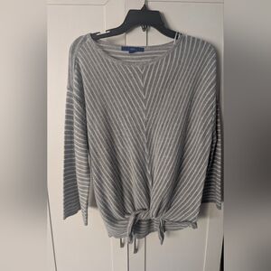 Apt. 9 Women's Gray Striped Sweater